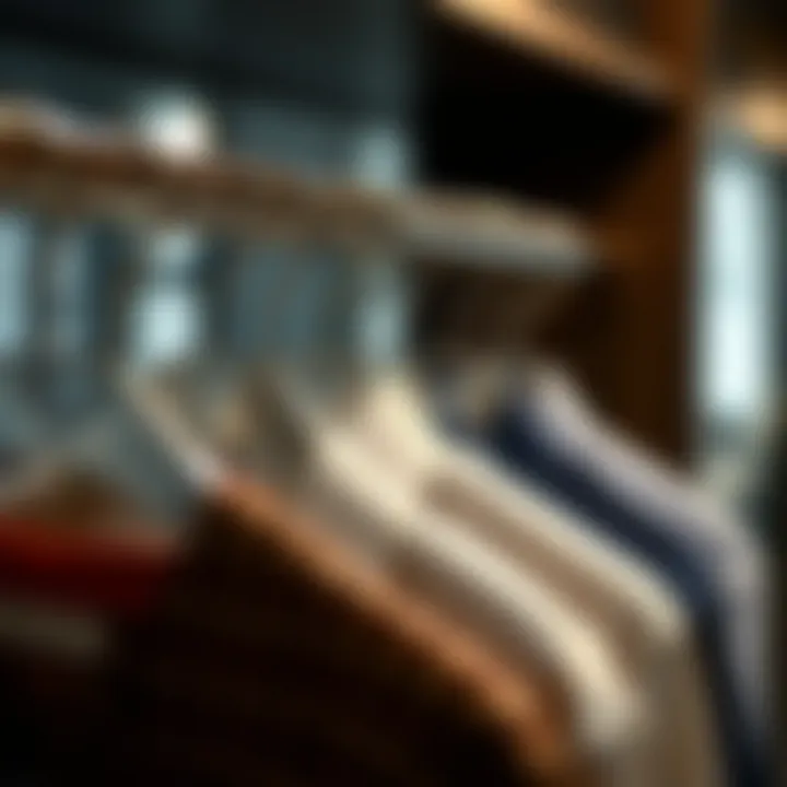 Modern Wardrobe with Stainless Steel Hangers Sleek stainless steel pants hangers showcasing modern wardrobe aesthetics