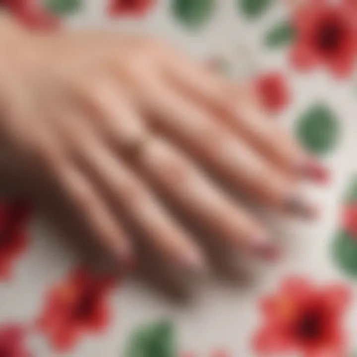 A stylish collection of various hibiscus nail stickers