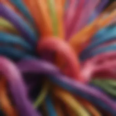 A close-up of vibrant synthetic fibers showcasing texture and color.