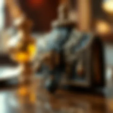 Close-Up of an Intricate Table Purse Hook Close-up of a unique table purse hook with intricate details