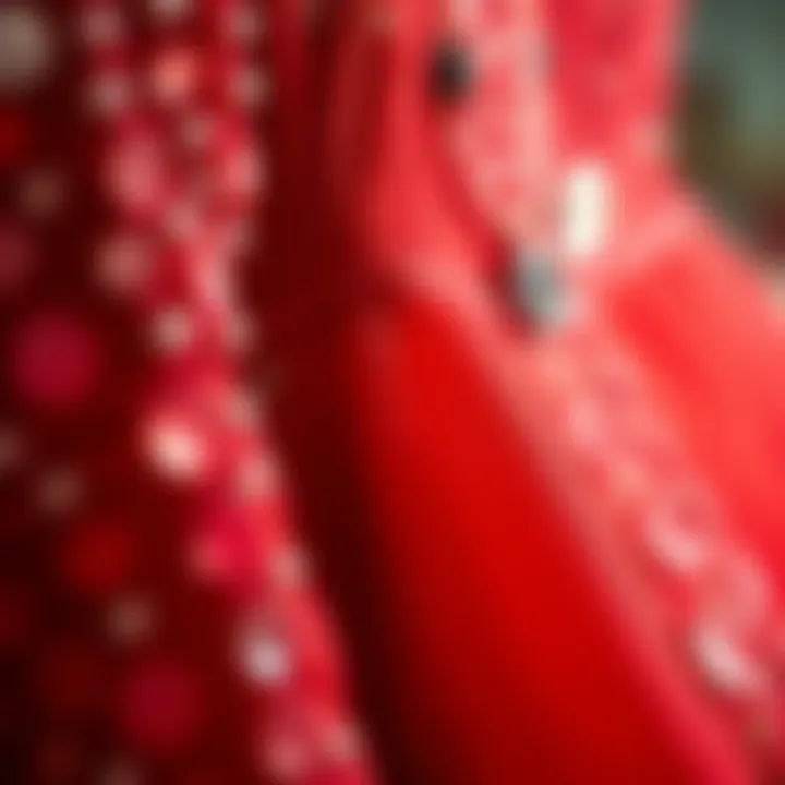 Intricate Fabric Textures Close-up of intricate fabric textures used in 60s disco fashion.