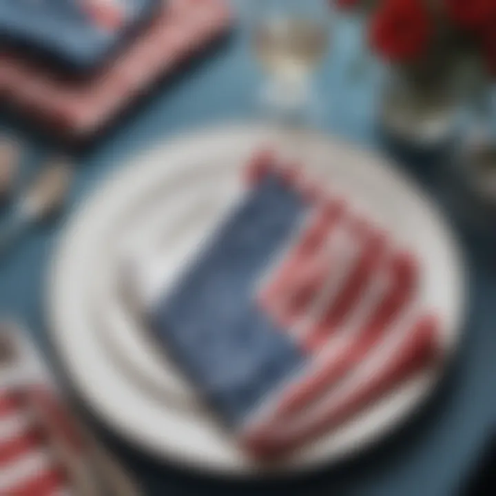 Elegant cloth napkins adorned with patriotic motifs