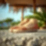 Elegant Flat Platform Espadrille Sandals Elegant flat platform espadrille sandals on a natural surface