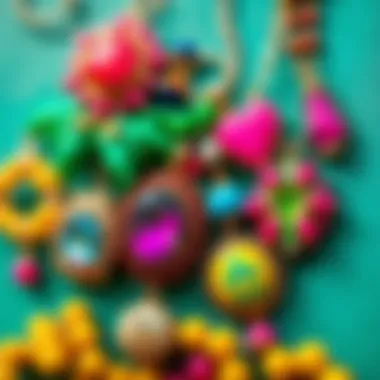 Eclectic Designs of Funky Jewelry Colorful assortment of funky jewelry pieces showcasing eclectic designs