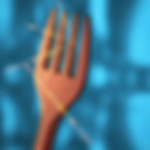 Sparkling Elegance: A Glitter Fork's Texture Close-up of a glitter fork showcasing its sparkling texture