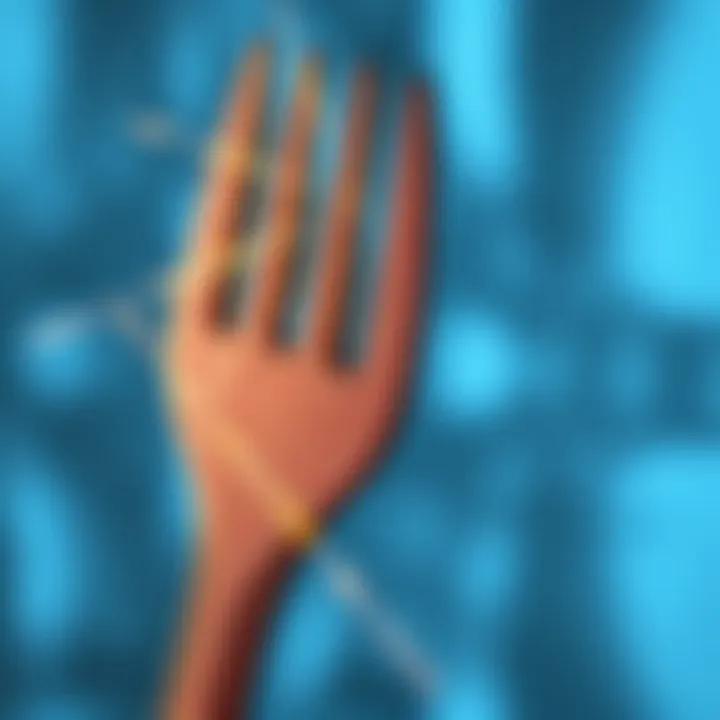 Sparkling Elegance: A Glitter Fork's Texture Close-up of a glitter fork showcasing its sparkling texture