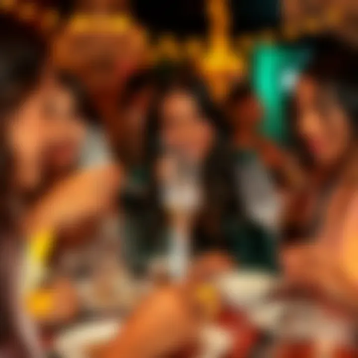 Chic Gatherings: The Fashion Statement of Glitter Forks A fashion-forward gathering with guests using glitter forks