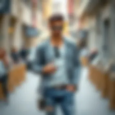 Fashionable Outfit Featuring Grey Distressed Jeans A fashionable outfit featuring grey distressed jeans with accessories