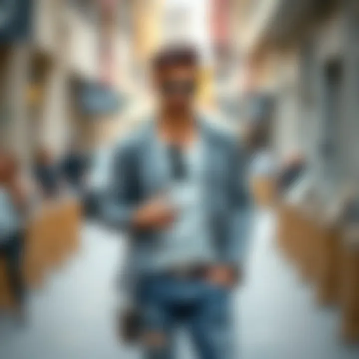 Fashionable Outfit Featuring Grey Distressed Jeans A fashionable outfit featuring grey distressed jeans with accessories