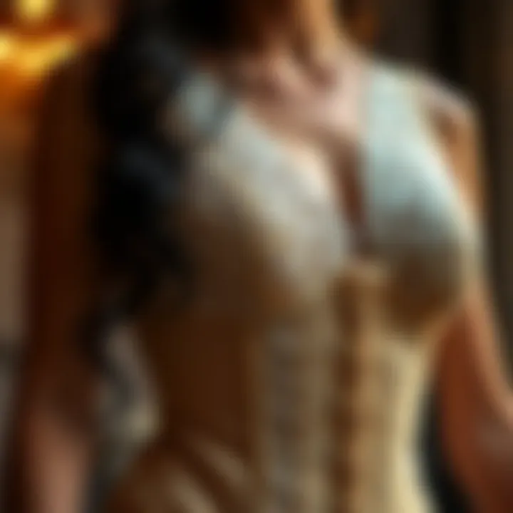 Elegant lace detailing on a corset top