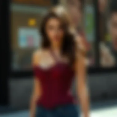 Modern styling of a lace bustier corset