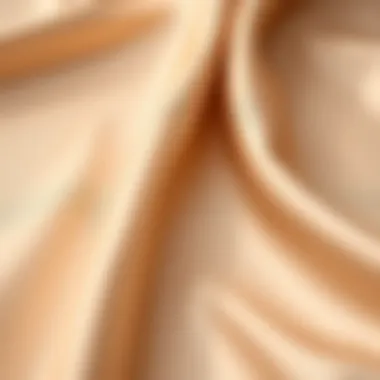 Close-up of luxurious satin fabric showcasing its smooth texture