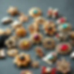 Elegant array of magnetic brooch pins showcasing diverse designs