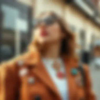 Magnetic Brooch Pins in Modern Fashion Stylish individual adorned with magnetic brooch pins in contemporary attire