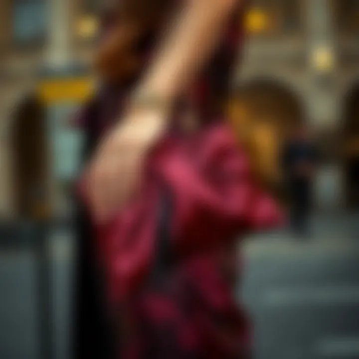 Silk Clutch with Evening Attire Silk clutch purse styled with an evening outfit