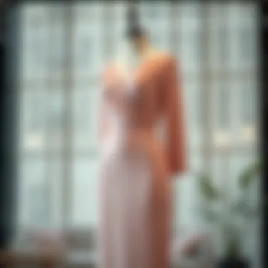 Elegant slim dress on a mannequin showcasing contemporary design