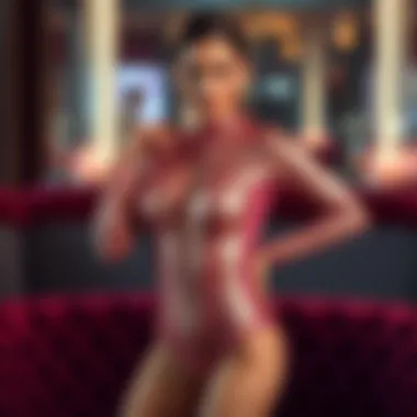 Glamorous glitter bodysuit on a stylish backdrop