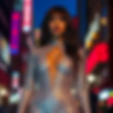 Trendy outfit combination featuring a glitter bodysuit