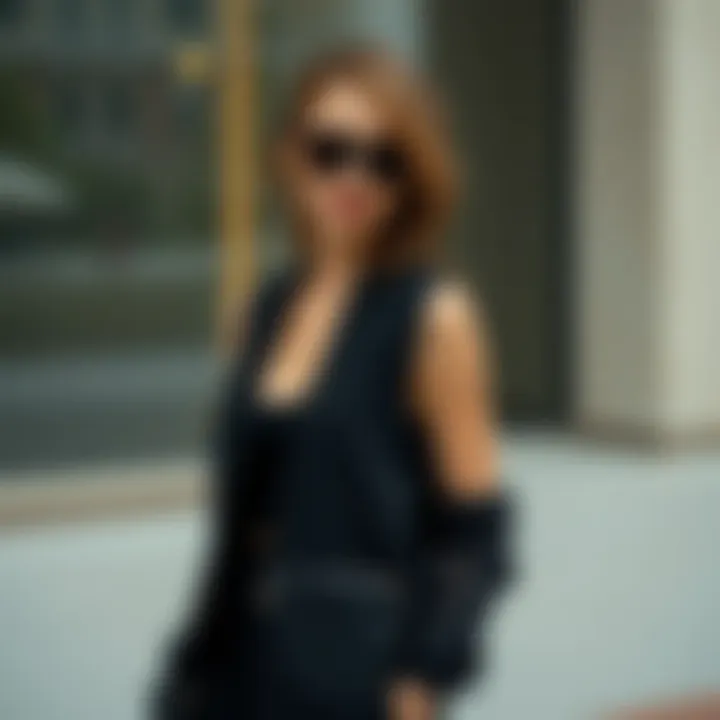 Layered Elegance: The Versatility of the Black Vest Elegant display of a black vest styled with layered outfits