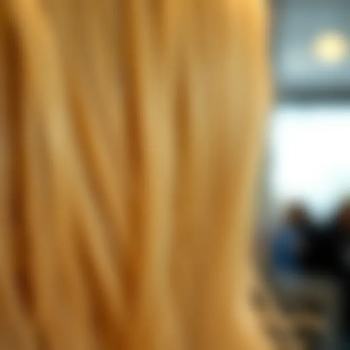 Texture Detail of a Blonde Wig Close-up of the texture of a high-quality blonde wig