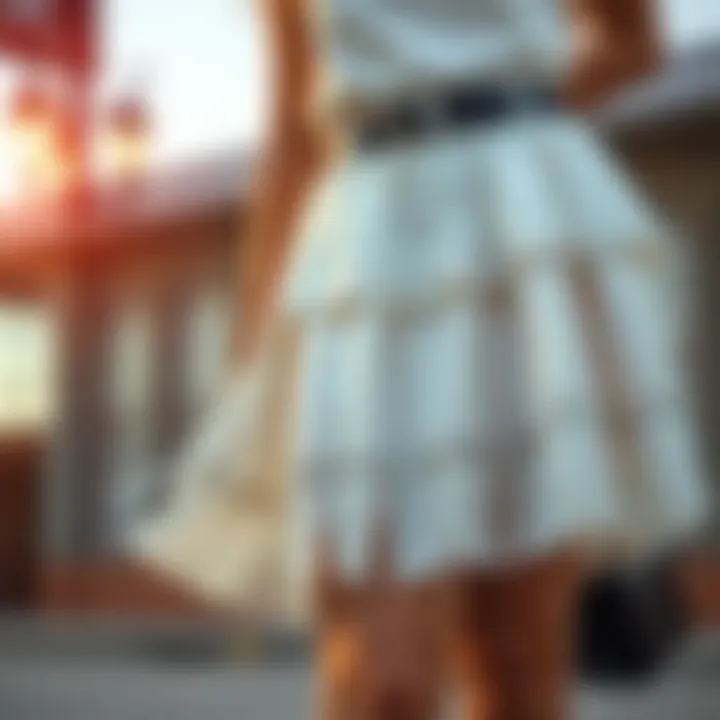 Historical context of the white skirt with rhinestone fringe