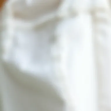 Close-up of white denim fabric texture