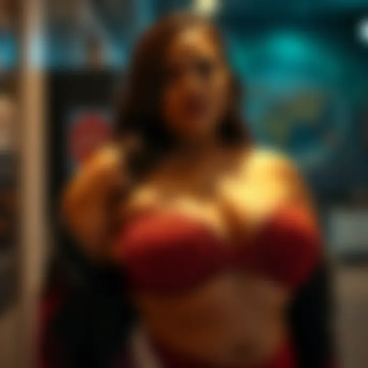 Embracing Body Positivity with Strappy Bralette A confident individual modeling a plus size strappy bralette, illustrating body positivity and inclusivity.