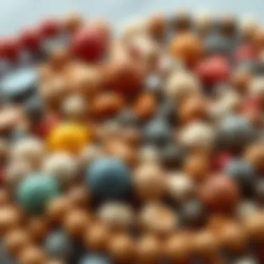 Artistic Arrangement of Clay Bead Shapes Variety of clay bead shapes and sizes arranged artistically