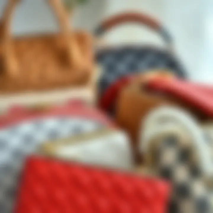 Diverse Materials for Purse Holders Close-up of various materials used in purse holders