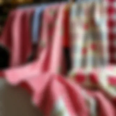 Artistic Display of Seersucker Quilts Artistic arrangement of seersucker quilts with various colors and patterns