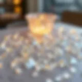 Sparkling diamond-like crystals arranged artistically on a surface