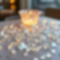 Sparkling diamond-like crystals arranged artistically on a surface