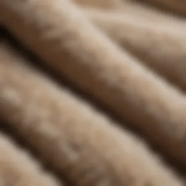 Close-up of sherpa fabric texture illustrating its plushness