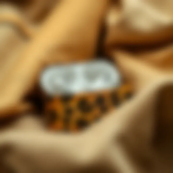 Material Composition Insight Close-up of materials used in the cheetah AirPods case