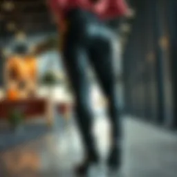 Stylish padded bum leggings showcased in a modern setting