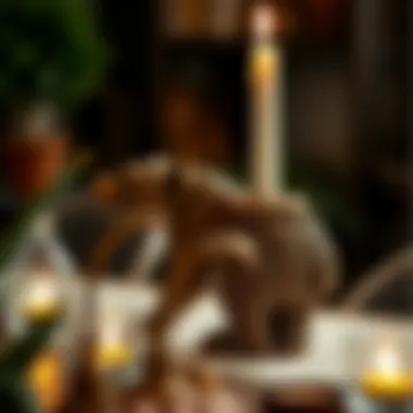 Intricate bear candle holder showcasing craftsmanship