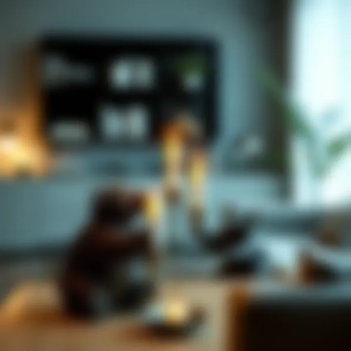 Bear candle holders in a modern living room setting