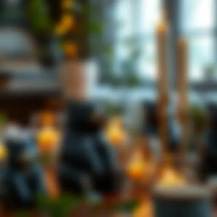 A close-up view of various bear candle holder designs