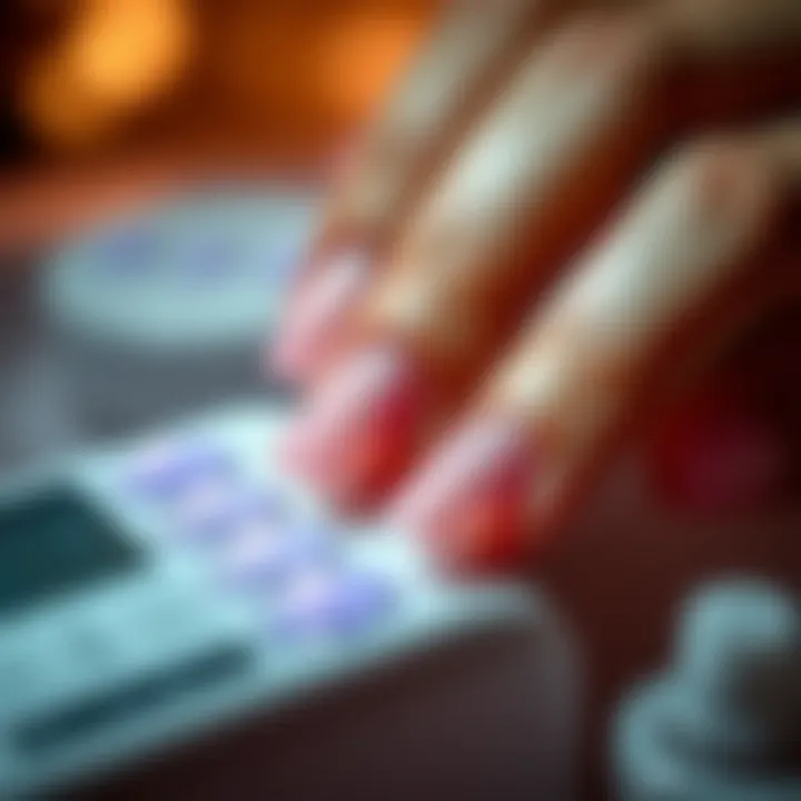 Illustration showcasing gel nail dehydrator application