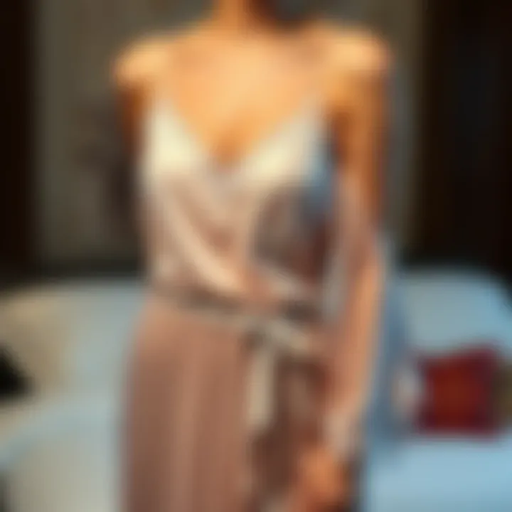 An Elegant Nightgown with Lace Details Elegant nightgown adorned with intricate lace details