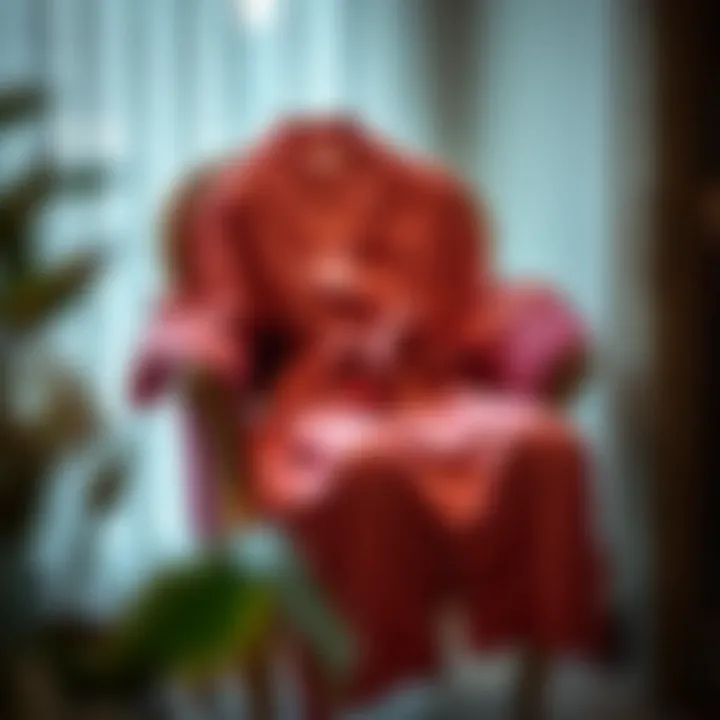 A Luxurious Robe Set on a Vintage Chair Luxurious robe set displayed on a vintage chair