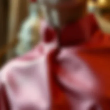 Mandarin Collar Detail on Luxurious Fabric Close-up of the mandarin collar detail on a luxurious fabric