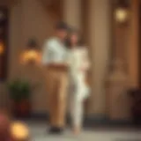 Stylish Wedding Ensemble: Tunics and Pants Elegant tunic paired with tailored pants for a wedding setting