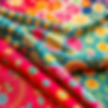 Diverse Fabrics for Contemporary Wedding Attire Vibrant fabric swatches showcasing traditional and modern patterns