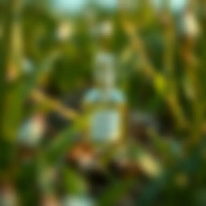 Sustainable Choices: Nature and Perfume Eco-friendly refillable perfume bottle in a natural setting