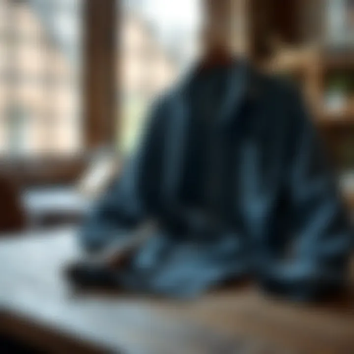 The Timeless Charm of Lined Denim Classic lined denim shirt displayed on a rustic wooden table