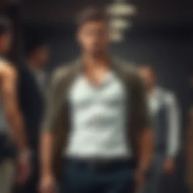 Diverse Styles of Fitted Undershirts for Every Occasion A model showcasing different styles of fitted undershirts