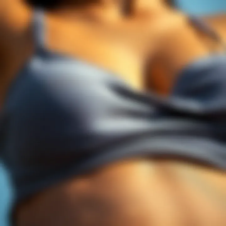 Detailed Fabric Texture of High-Waisted Bikini Close-up of fabric texture showcasing high-waisted bikini details