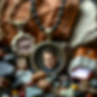 Assorted materials used in crafting photo pendants