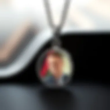 A modern customized photo pendant with a sleek design